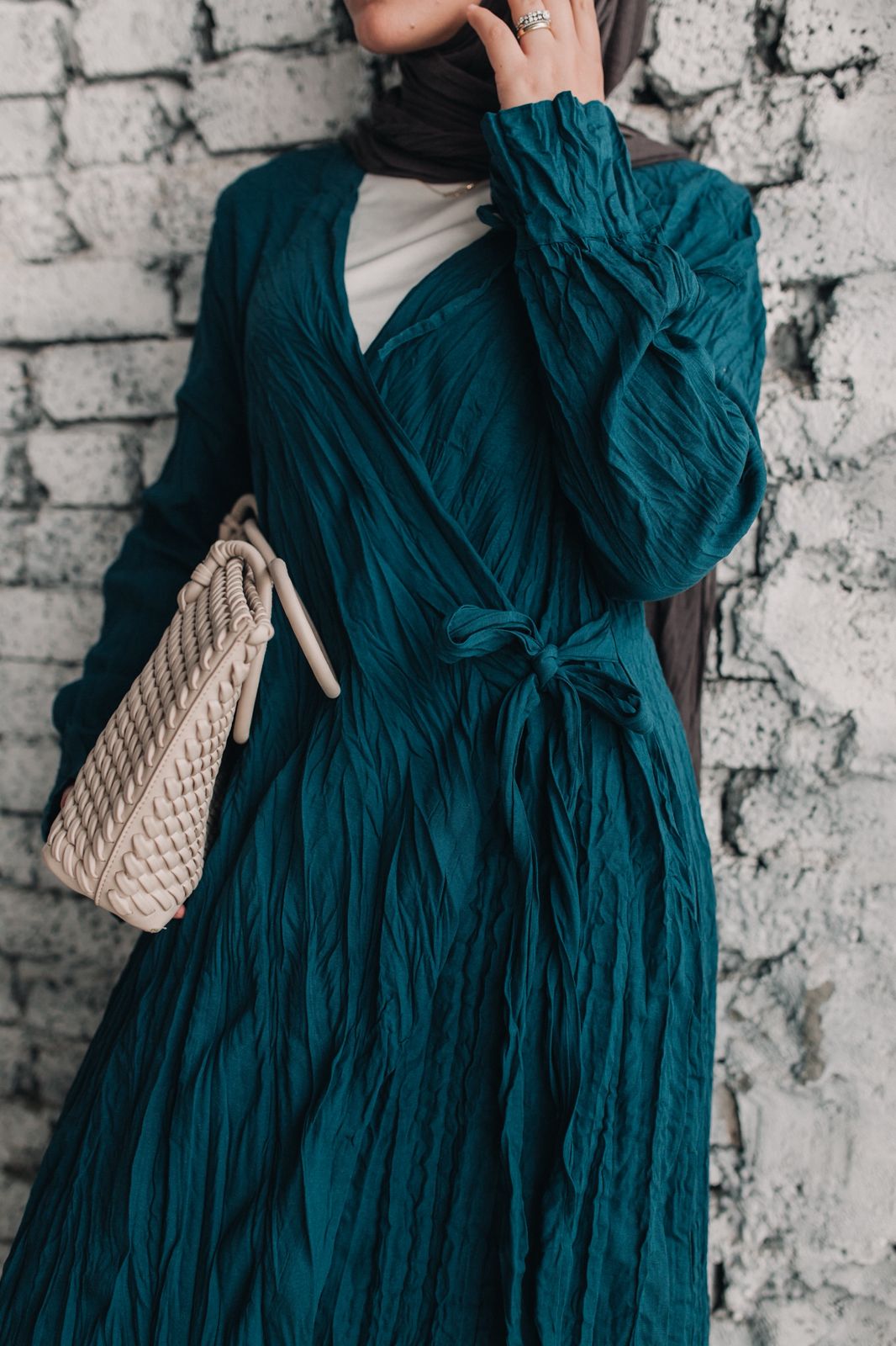 Crushed Wrap Dress