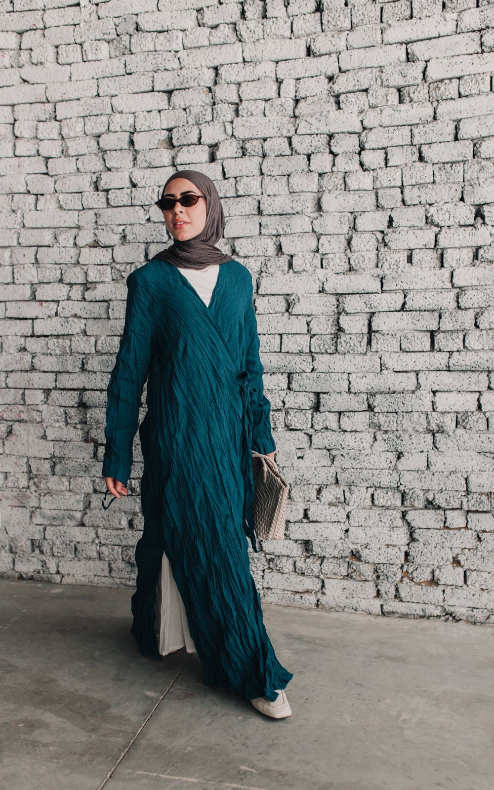 Crushed Wrap Dress