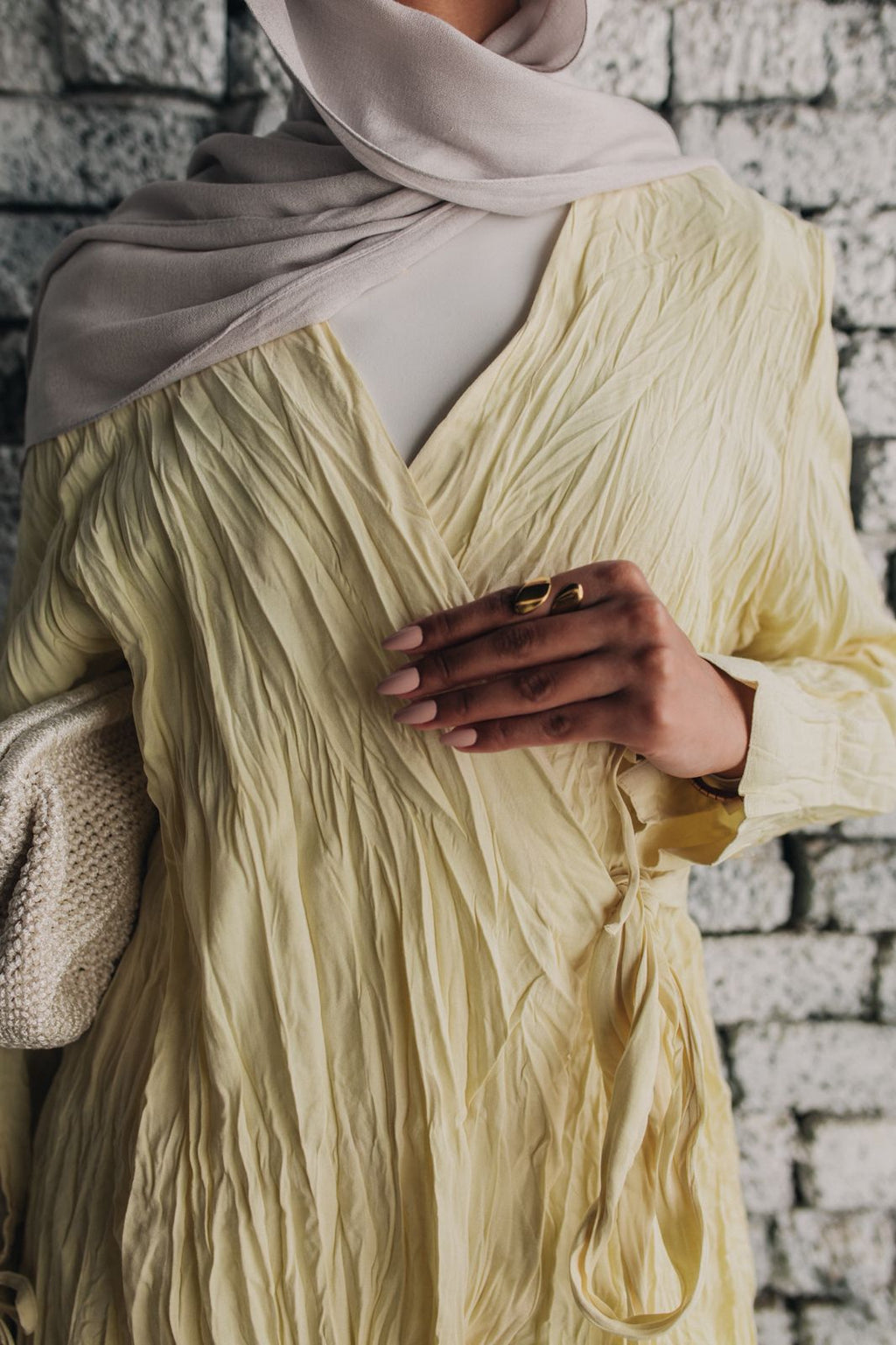 Crushed Wrap Dress