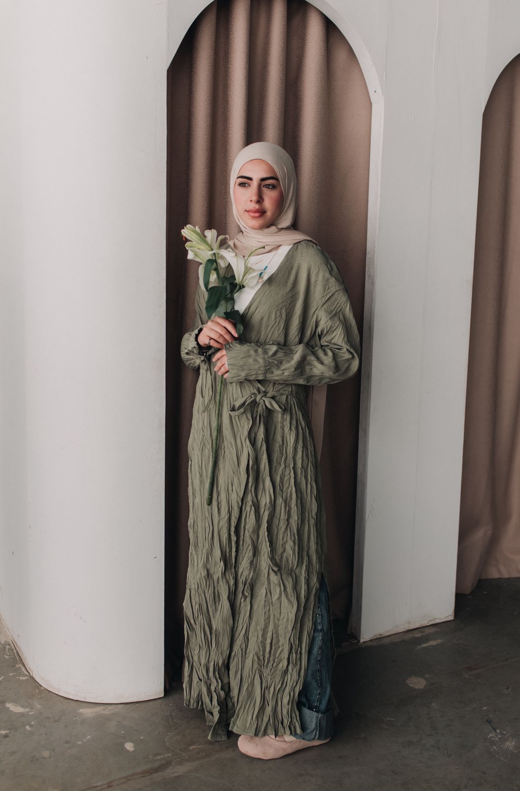 Crushed Wrap Dress