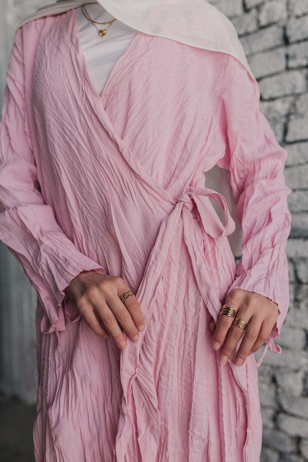 Crushed Wrap Dress