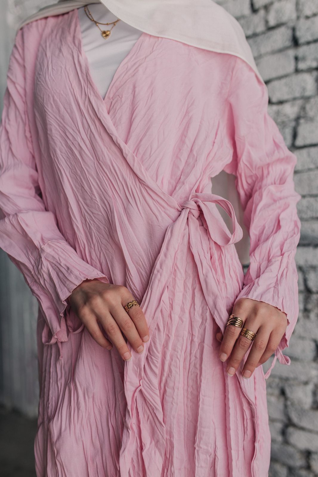 Crushed Wrap Dress